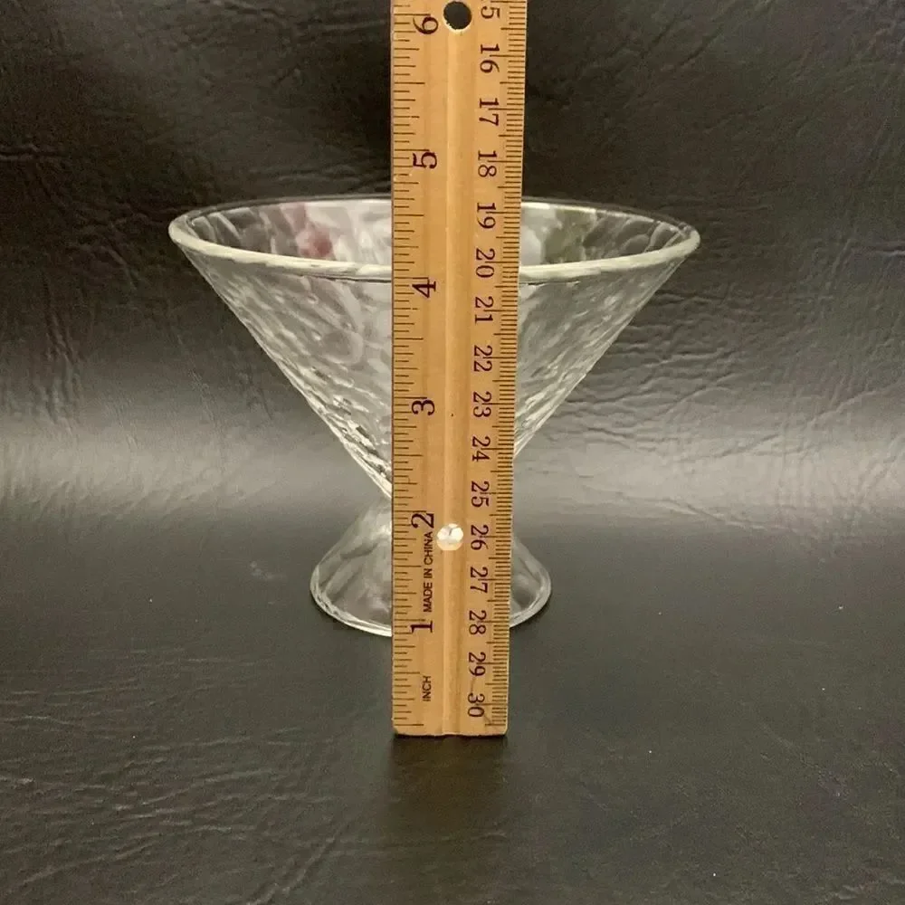 Textured Glass Serving Ice Cream Sundae Parfait Fruit 12 Ounce Dish Bowl Set 3